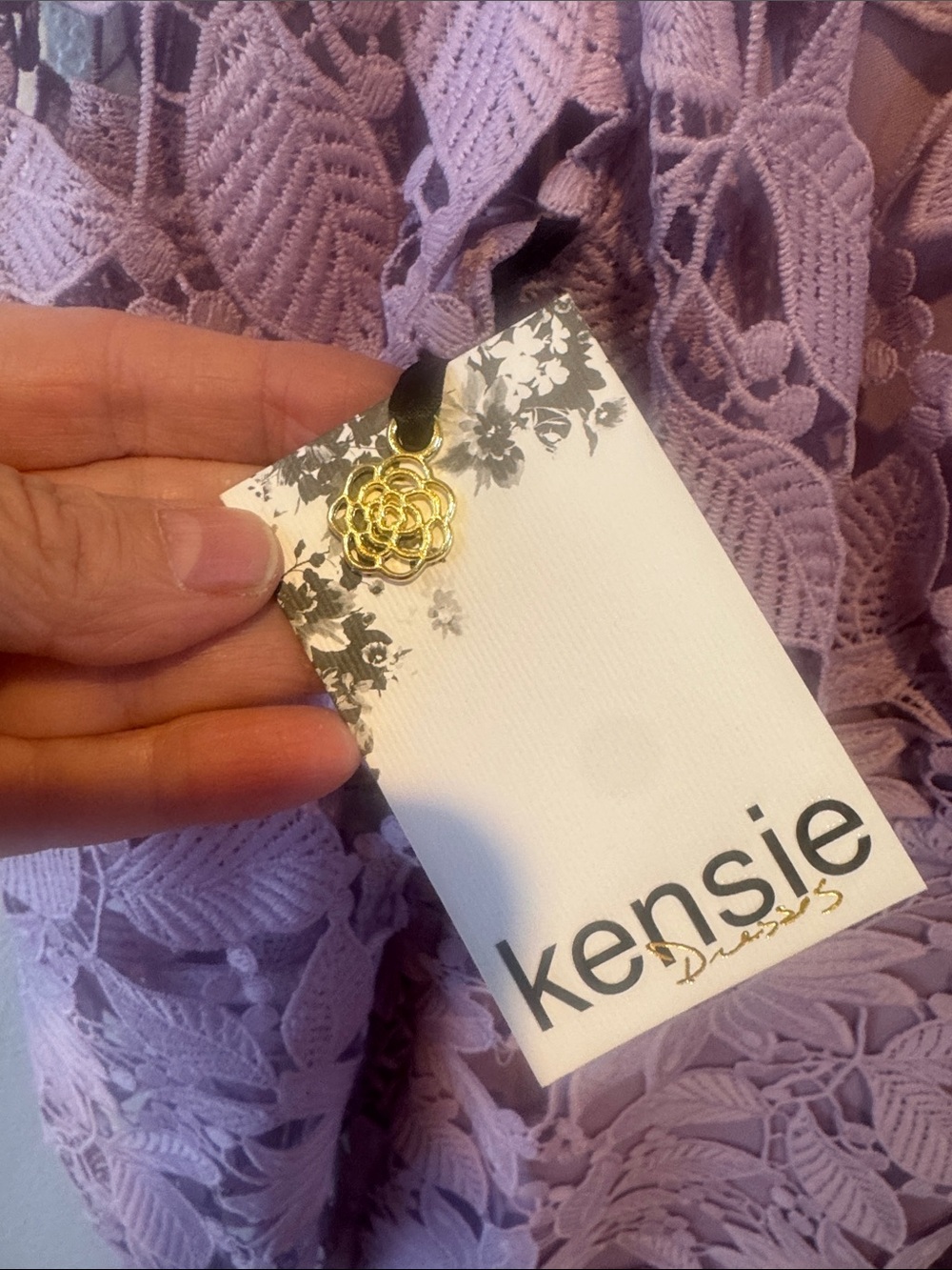 Kensie Dusty Lavender Floral Lace Mini Dress NWT - Picture 9 of 10